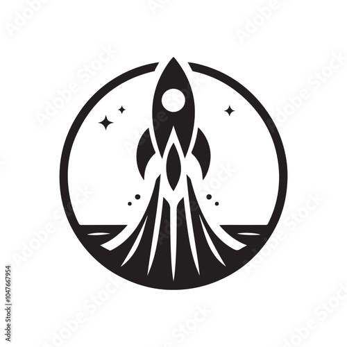 Rocket Launch vector silhouette icon