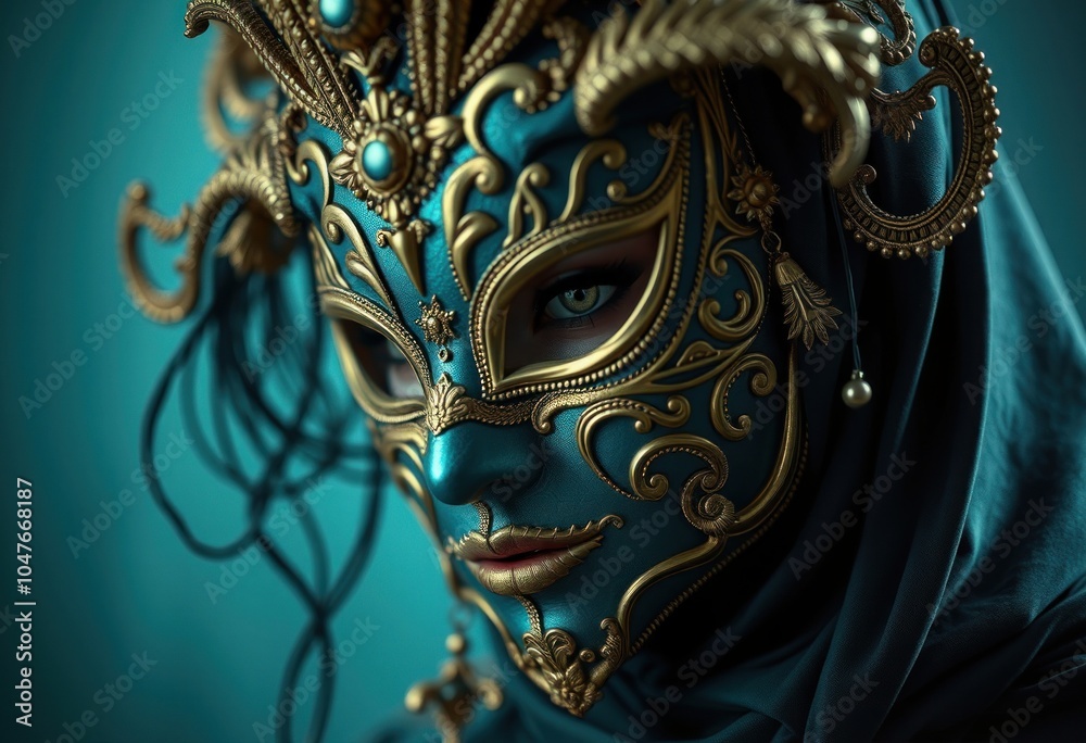 Fototapeta premium Intricate masquerade mask portrait