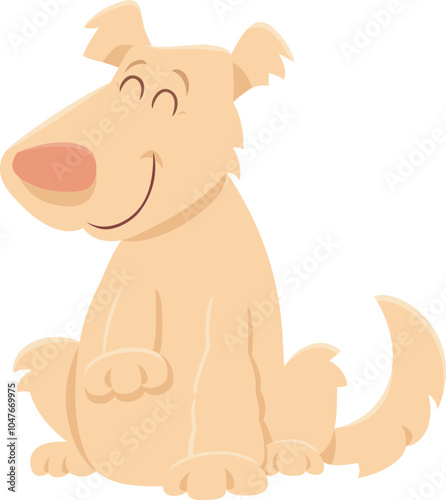 cartoon beige shaggy dog animal character