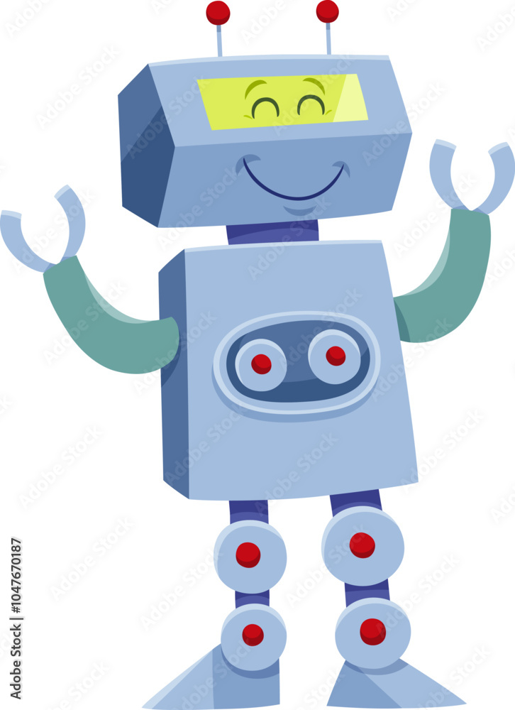 Fototapeta premium funny cartoon robot comic fantasy character