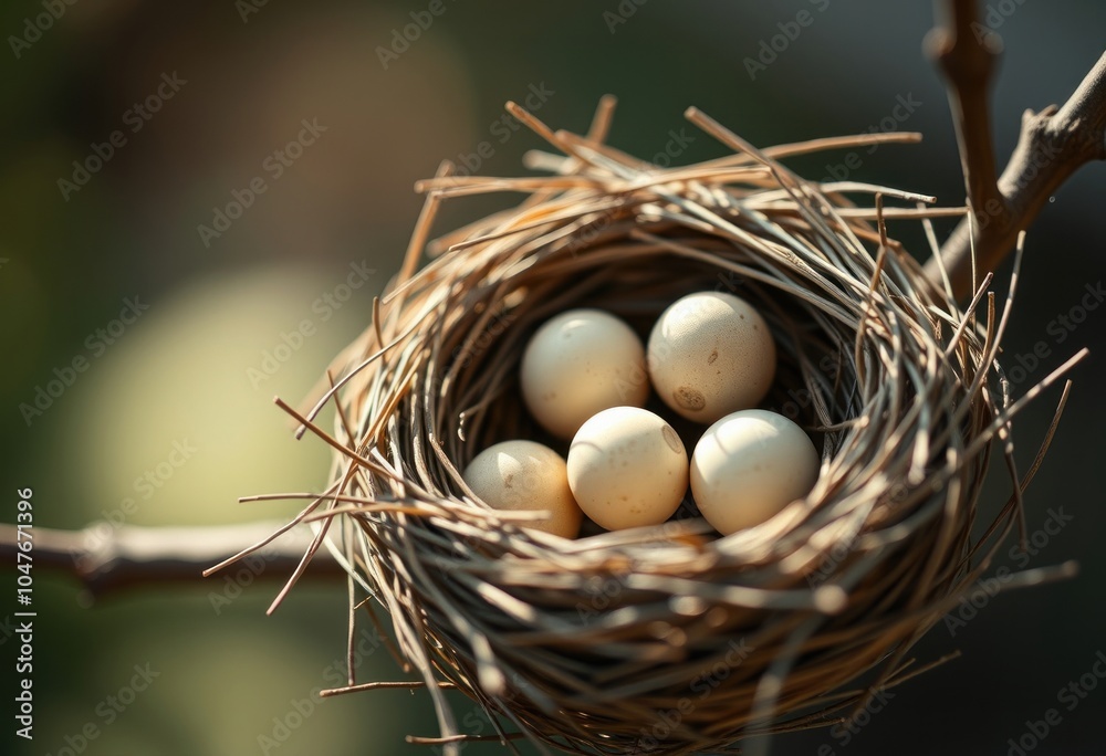 Nest with eggs in natural setting Nest with eggs in natural setting