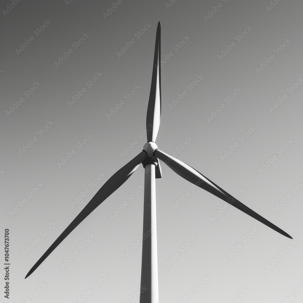 The sharp angles of the windmill blades are accentuated in its silhouette against a clear blue sky. Black and white art The sharp angles of the windmill blades are accentuated in its silhouette against a clear blue sky. Black and white art