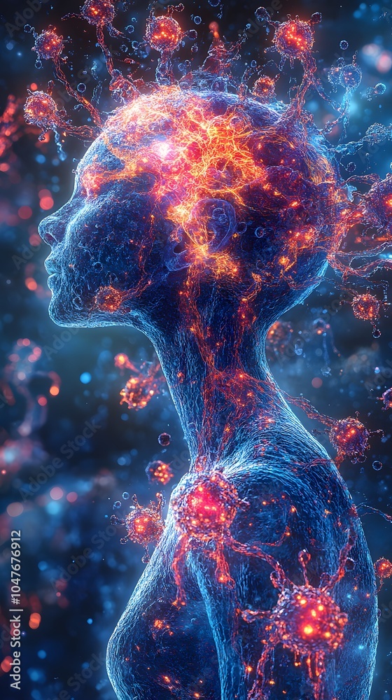 Abstract Art of Neural Connections in Human Brain Abstract Art of Neural Connections in Human Brain
