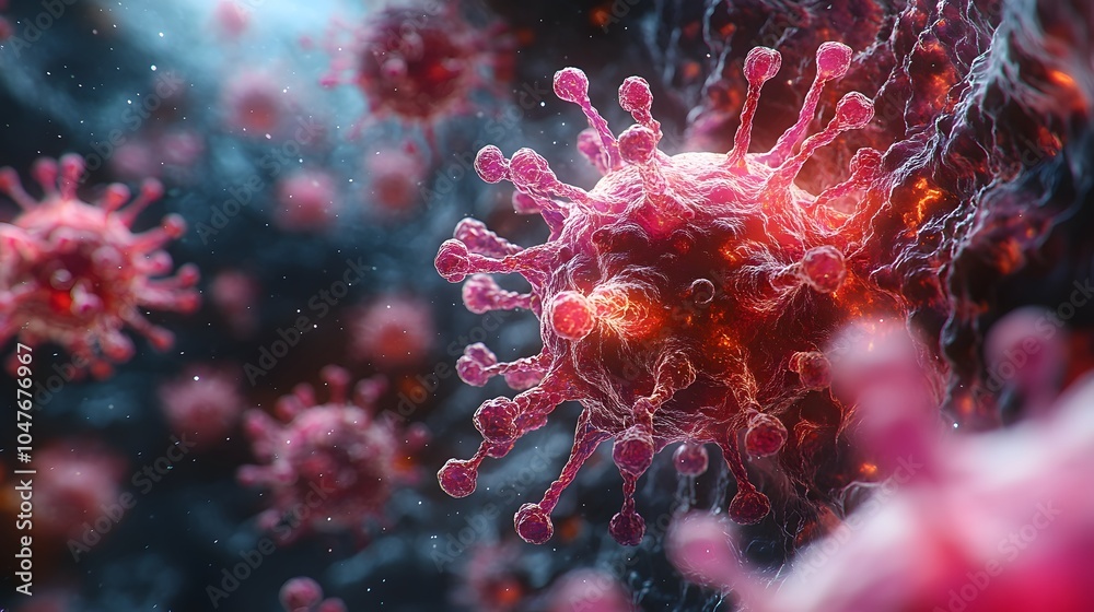 Viral Structure Under Microscope View