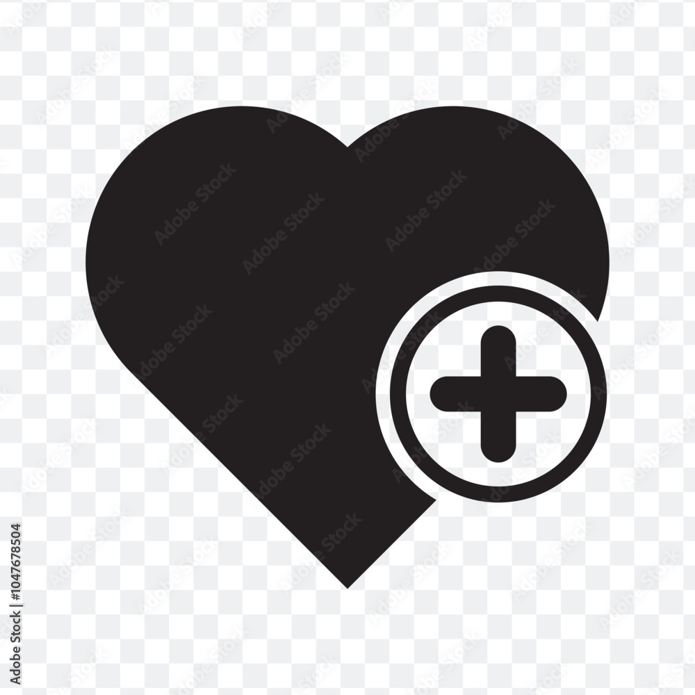 add to favorite heart icon. heart icon with plus. Favorite or love heart icon on PNG background. vector illustration. add to favorite heart icon. heart icon with plus. Favorite or love heart icon on PNG background. vector illustration.