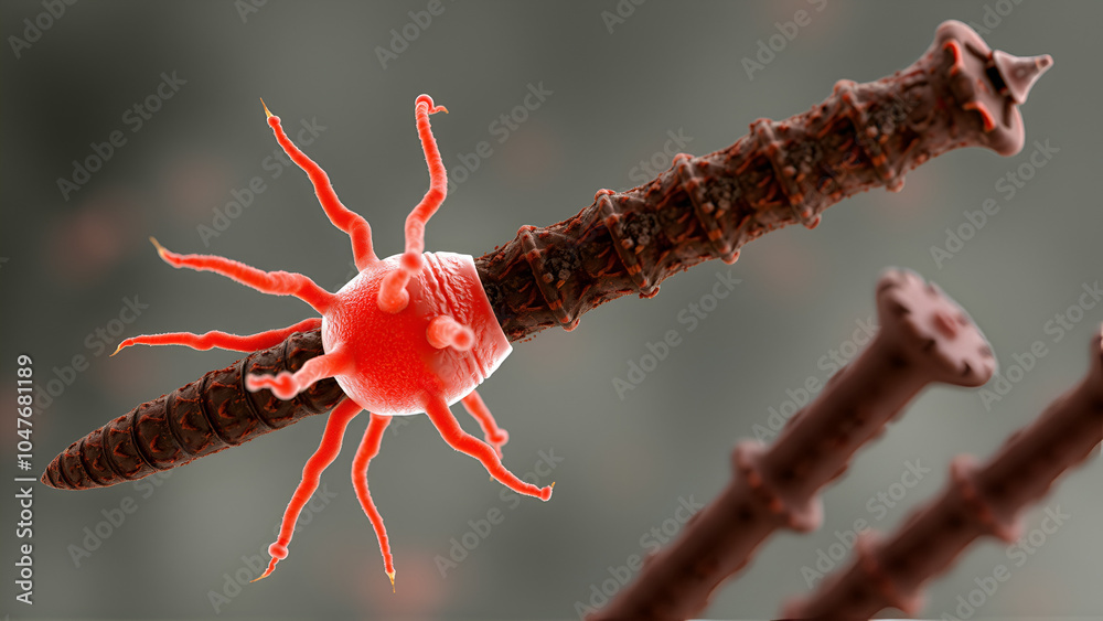 3d rendering of Clostridium tetani is a bacterium that produces a ...