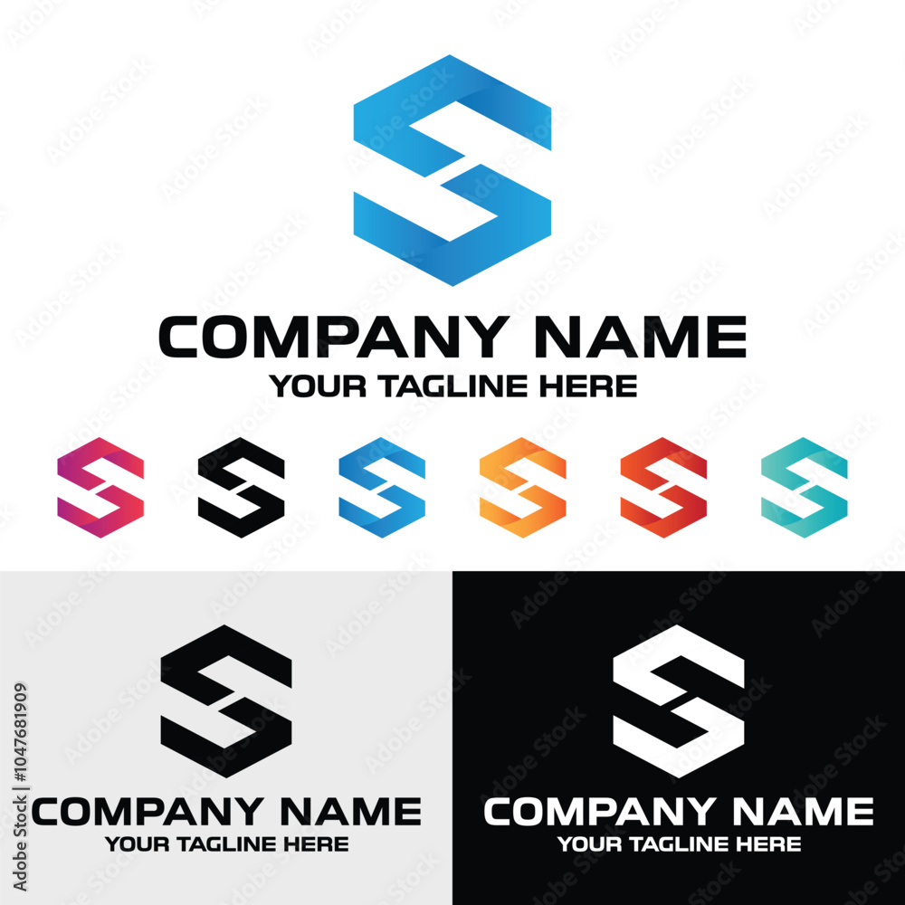 S letter initial technology company logo. Initial S letter abstract technology company vector logo S letter initial technology company logo. Initial S letter abstract technology company vector logo