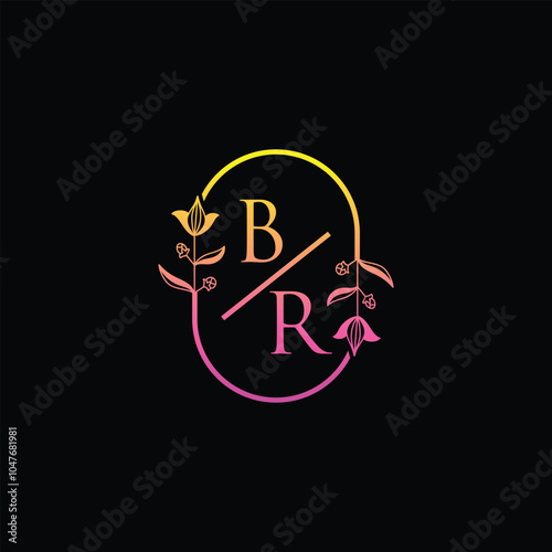 Beauty And Fashion Logo With Letter BR