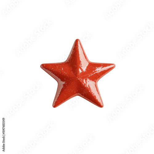 Red star-shaped condiment isolated on white background.