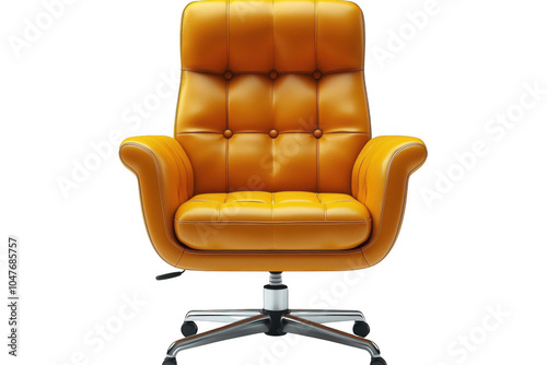Obraz na płótnie Yellow Task Chair Furniture isolated on transparent background, png file, no background png file w salonie