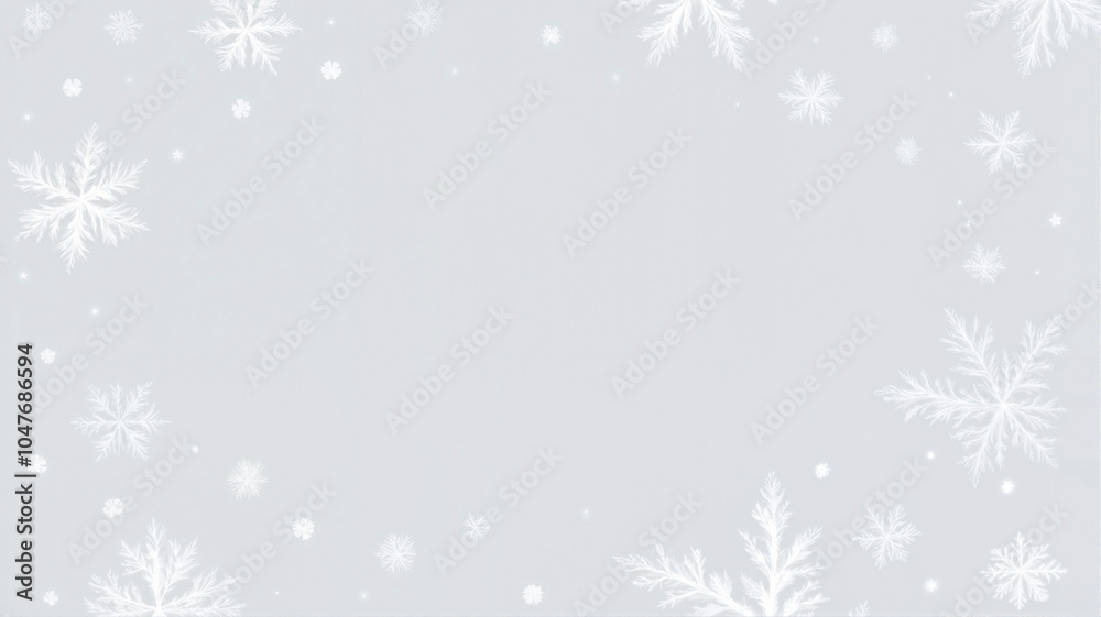 Delicate Snowflake Border in Silver Gray Winter Holiday Frame Delicate Snowflake Border in Silver Gray Winter Holiday Frame