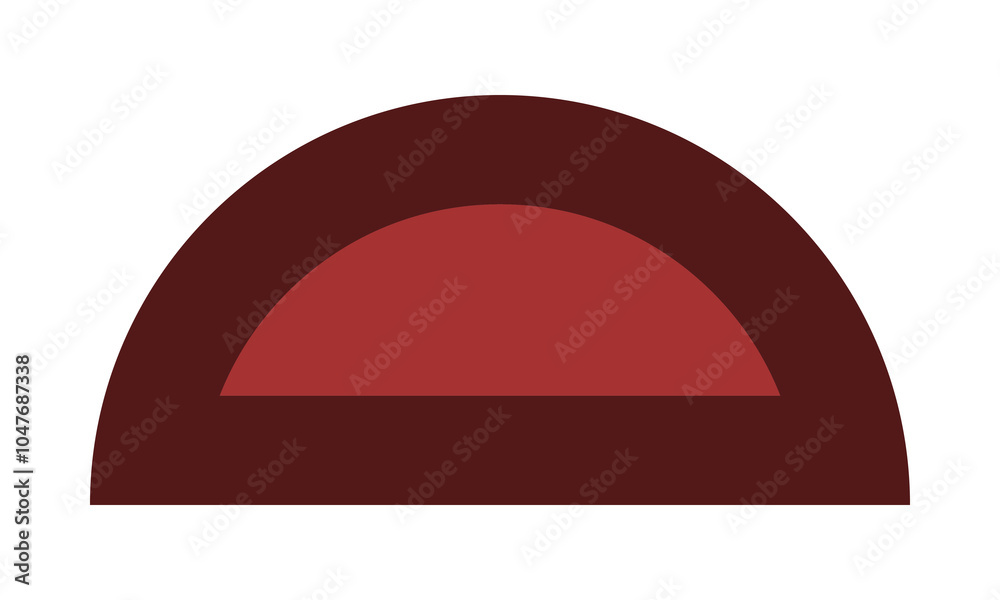 Red Semicircle Thick Stroke Shape Icon Red Semicircle Thick Stroke Shape Icon