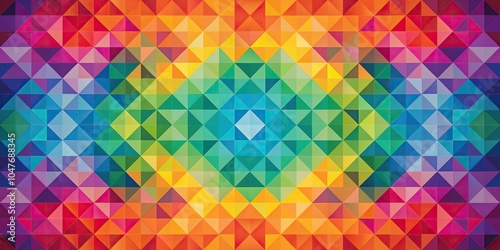 Symmetrical and colorful geometric wallpaper photo