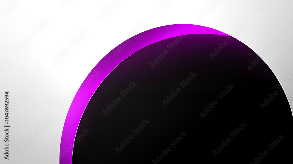 Obraz premium A Striking Half Circle Design With a Vibrant Purple Edge Against a Minimalist Black Backdrop
