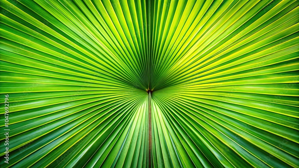 Symmetrical arrangement of palm leaves against a green coconut leaf background Symmetrical arrangement of palm leaves against a green coconut leaf background