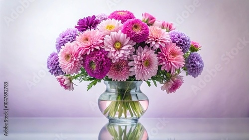 Wallpaper Mural Symmetrical arrangement of pink and purple flowers in a vase Torontodigital.ca