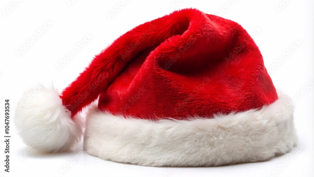Traditional-Santa's-hat-neatly-on-a-pure-white-background Traditional-Santa's-hat-neatly-on-a-pure-white-background