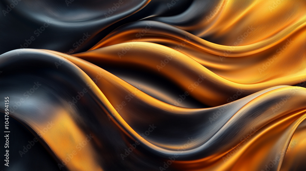 Abstract Golden Waves: Metallic Texture Background Abstract Golden Waves: Metallic Texture Background