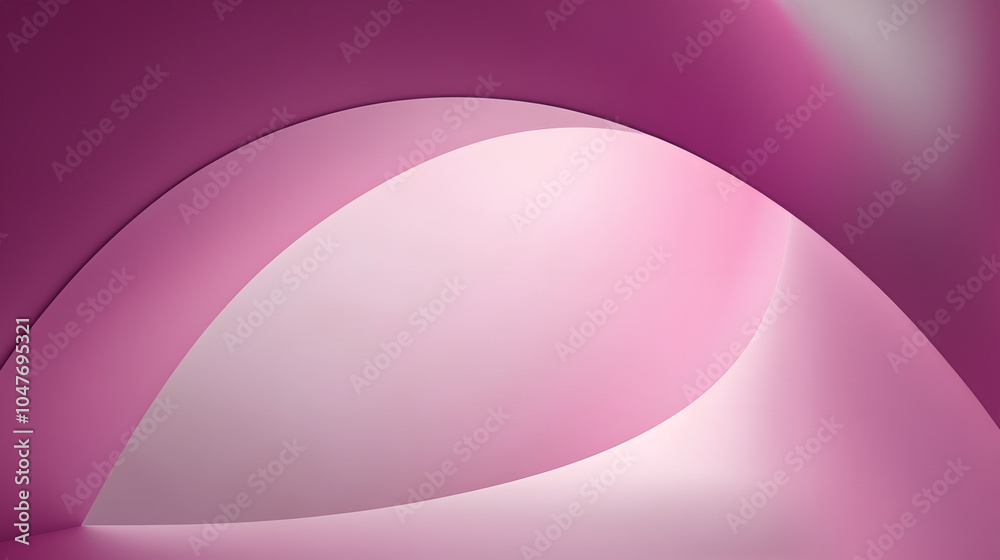 Obraz premium Exploring the Elegance of Curved Forms in a Soft Pink Half-Circle Backdrop at Dusk