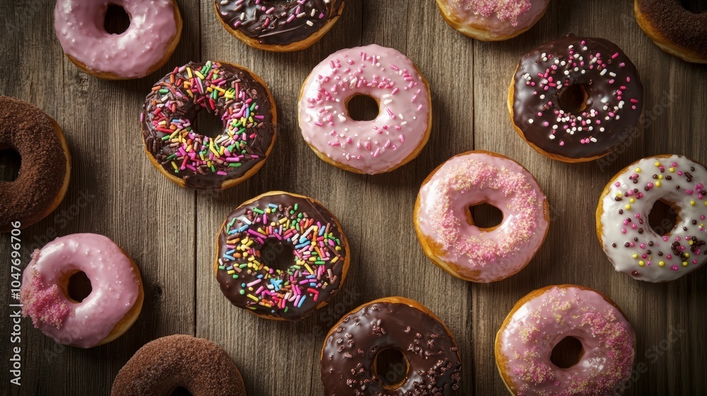 Colorful Donuts with Sprinkles Colorful Donuts with Sprinkles