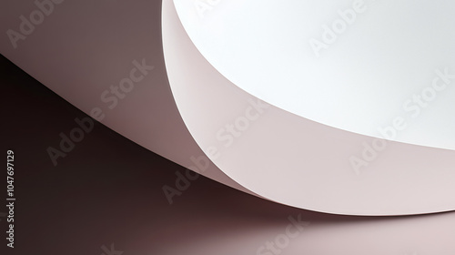 Elegant Curves of Beige Paper Cascading in Soft Light Against a Minimalist Backdrop