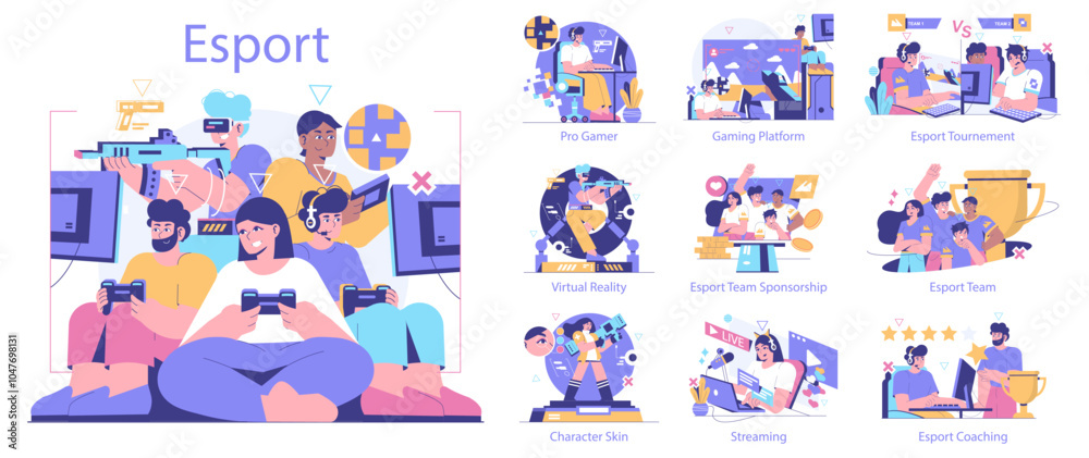 Esport. Flat Vector Illustration Esport. Flat Vector Illustration