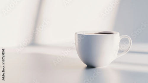 Wallpaper Mural A white coffee cup sits elegantly on a table with soft natural light highlighting its clean design in a serene setting Torontodigital.ca