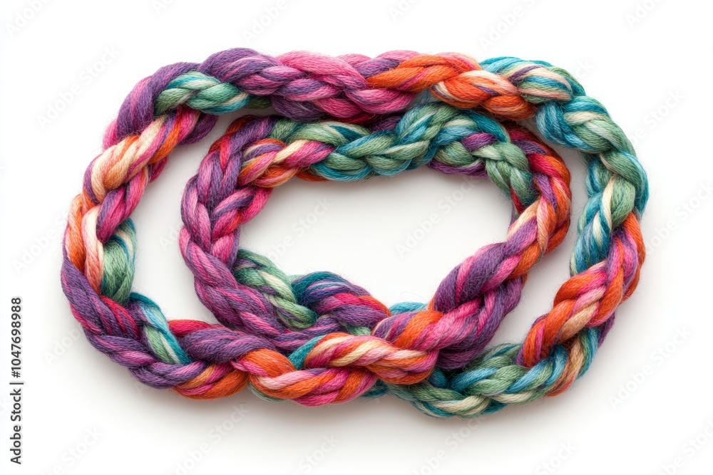 Isolated colorful ropes on white, top view. Isolated colorful ropes on white, top view.