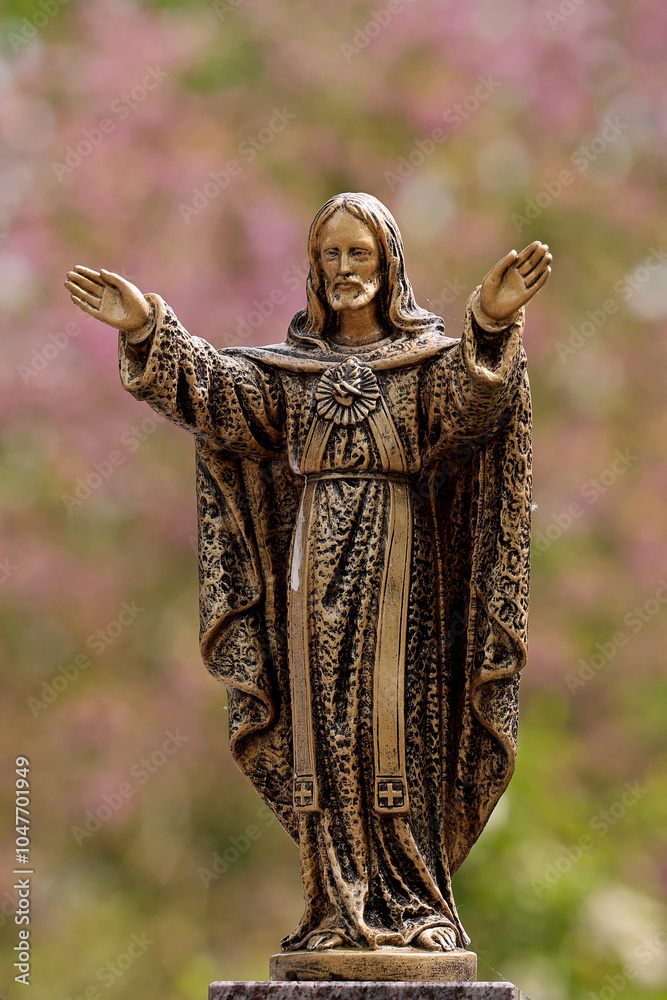 statue in the cemetery close up