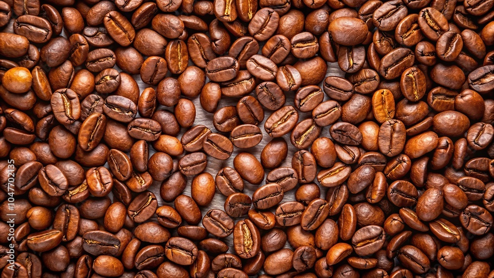 Fototapeta premium Symmetrical background of roasted coffee beans