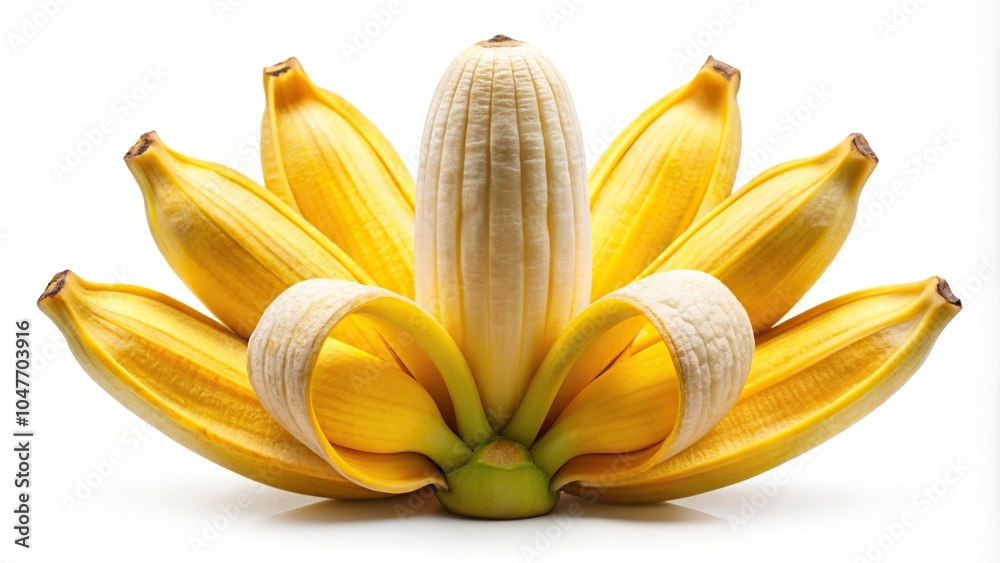 Symmetrical banana blossom isolated on white background Symmetrical banana blossom isolated on white background