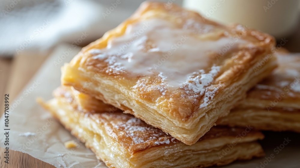 Freshly Baked Sugary Puff Pastry Treats Close-Up Freshly Baked Sugary Puff Pastry Treats Close-Up