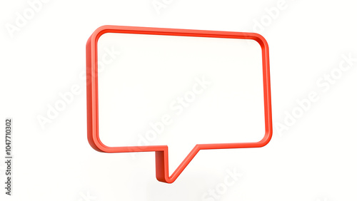 Blank red and white speech bubbles on white background. Speech bubble illustration. Red speech bubbles on white background.