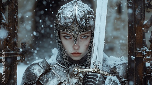 女性騎士、ファンタジー、female knight