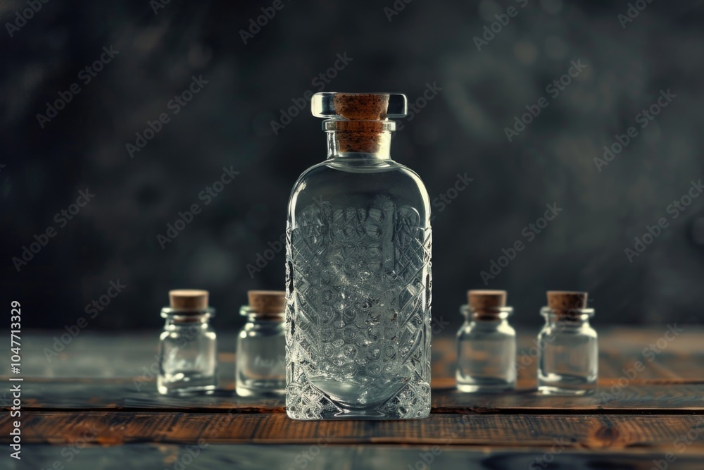 A still life image of a bottle of water placed on top of a wooden table A still life image of a bottle of water placed on top of a wooden table