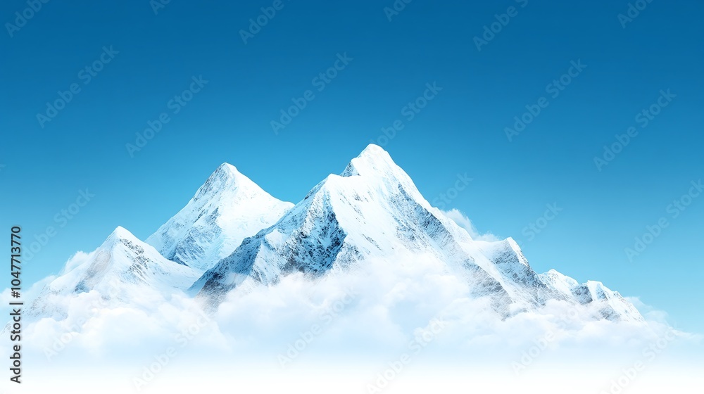 Obraz premium Snow-Capped Mountains Under Clear Blue Sky