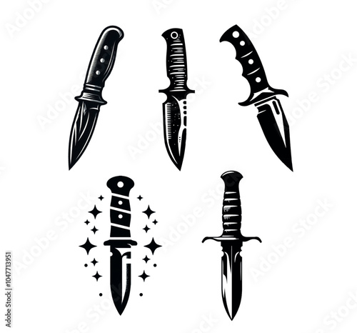 Collection of Five Silhouette Knives