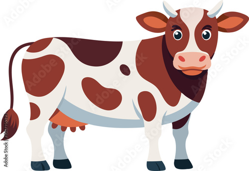 black and white cow vector 