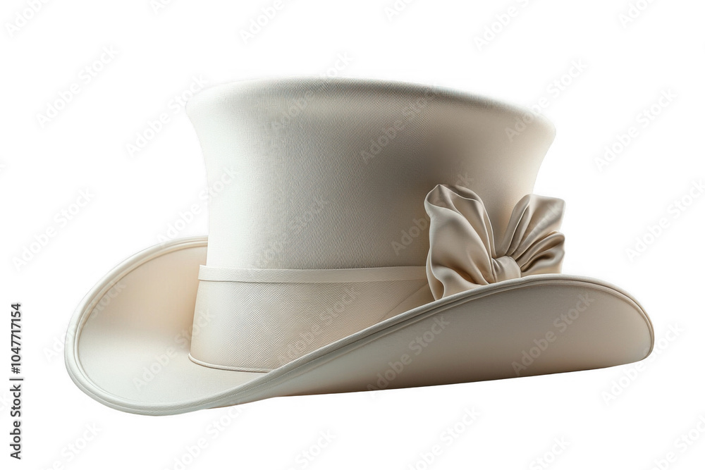 White top hat isolated on transparent background, png file, no background png file