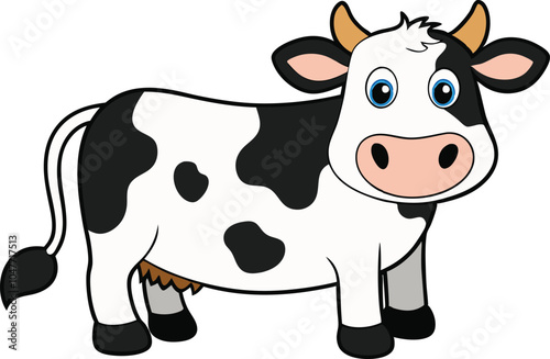 black and white cow vector 