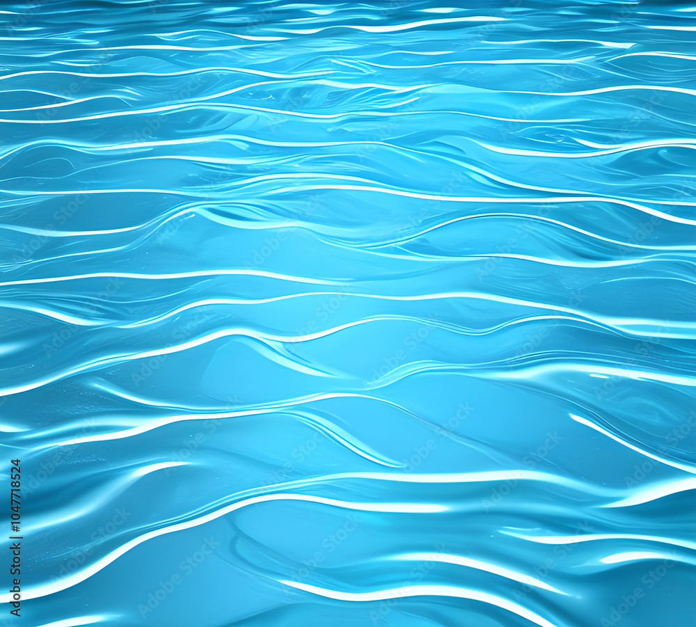 Blue wave Water background with sun glare bright light holiday sea playful and chaotic abstract illustration perfect for summer Background High quality 8k.generative ai	