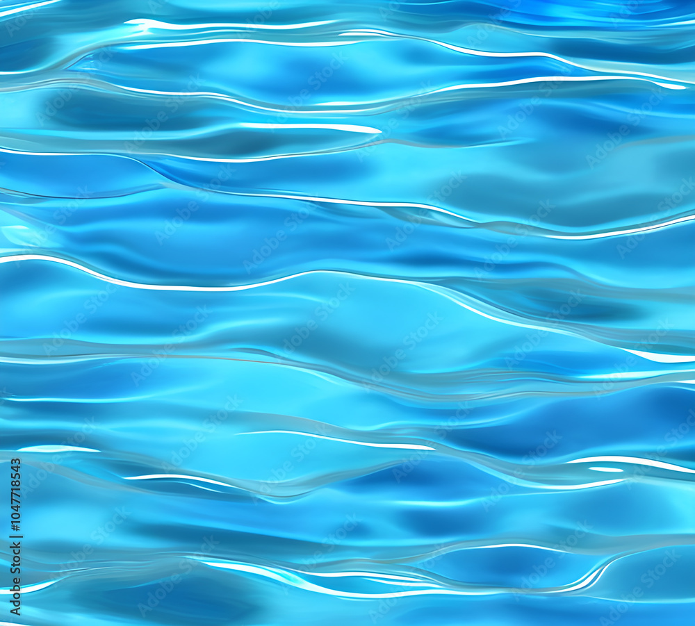Obraz premium Blue wave Water background with sun glare bright light holiday sea playful and chaotic abstract illustration perfect for summer Background High quality 8k.generative ai 
