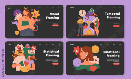 Cognitive Framing. Flat Vector Illustration