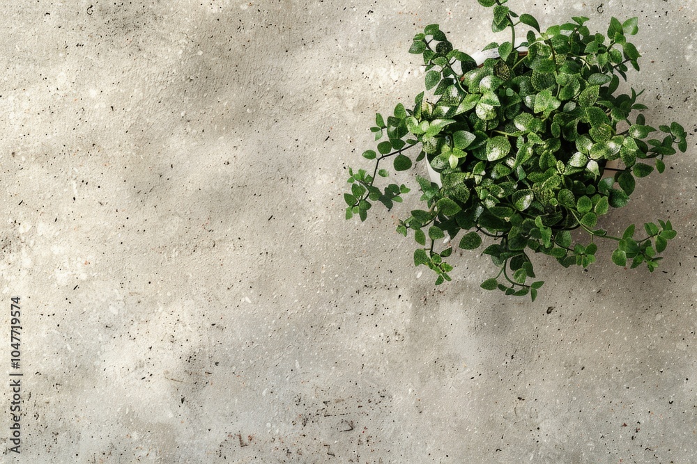 A green plant sprouts from a cracked concrete wall A green plant sprouts from a cracked concrete wall
