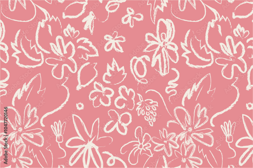 Minimalist floral pattern with abstract brushstrokes. Perfect for modern and trendy designs. Minimalist floral pattern with abstract brushstrokes. Perfect for modern and trendy designs.