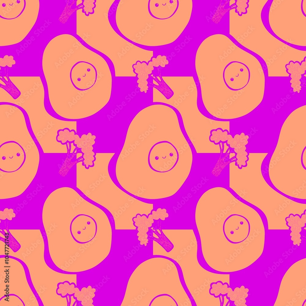 Cute food seamless scrambled eggs pattern for wrapping paper and fabrics Cute food seamless scrambled eggs pattern for wrapping paper and fabrics