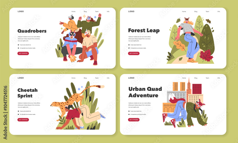 Quadrobers. Flat Vector Illustration Quadrobers. Flat Vector Illustration