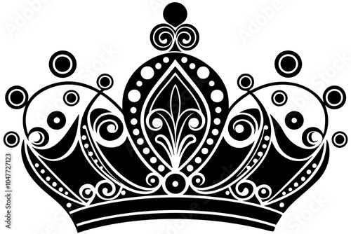 Elegant Crown Silhouette Design Royalty and Prestige in Minimalist Form