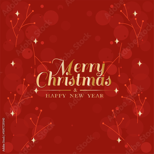 Christmas greeting card with festive background, Vector