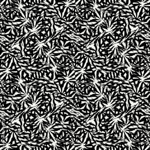 Seamless abstract pattern. Paint brush curves and lines. Hand drawn ethnic ornament. Tribal wallpaper. Ethnical image. Tribe motif. Ancient ornate. Geometric digital paper. Vector textile print.